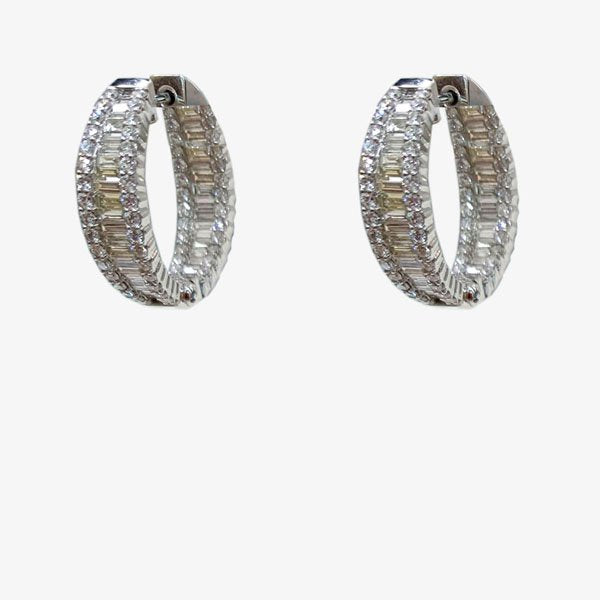 14k White Gold Diamond Earrings