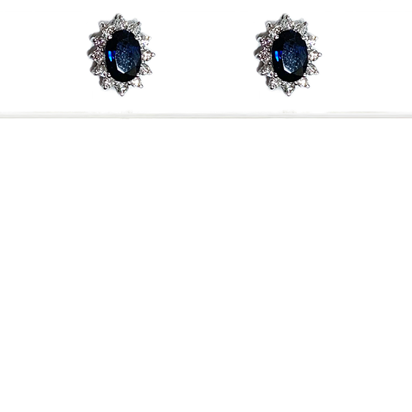 14k White Gold Sapphire Earrings