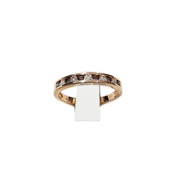 14k Rose Gold Brown Diamond Band