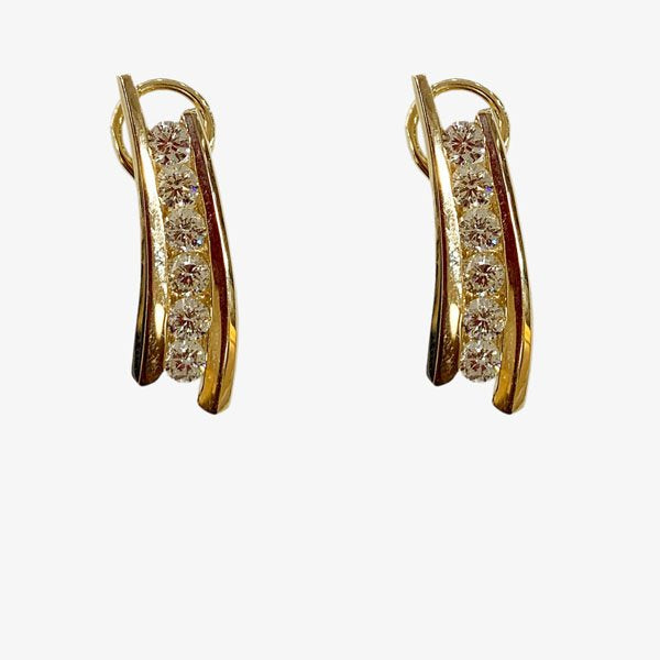 14k Yellow Gold Diamond Earrings