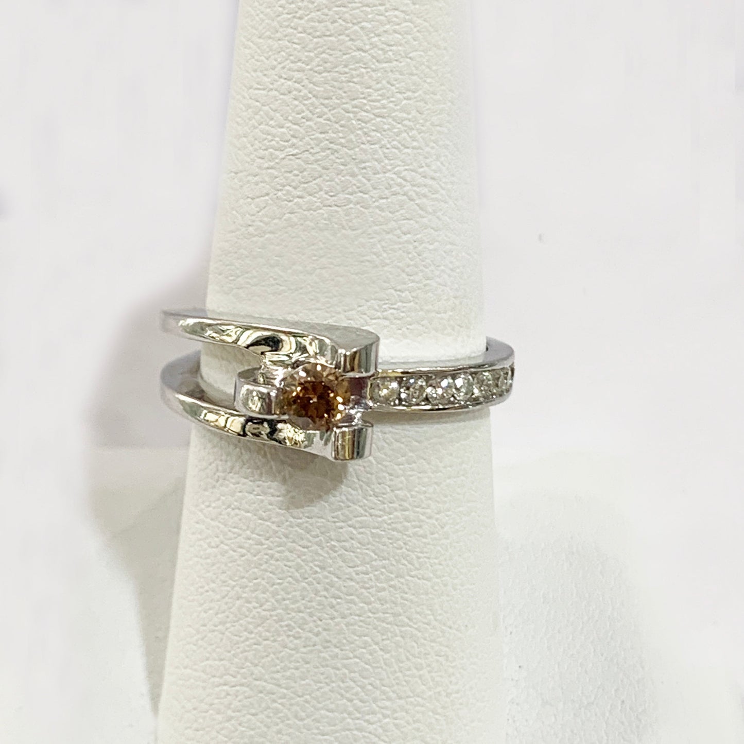 14k Rose Gold Brown Diamond Ring