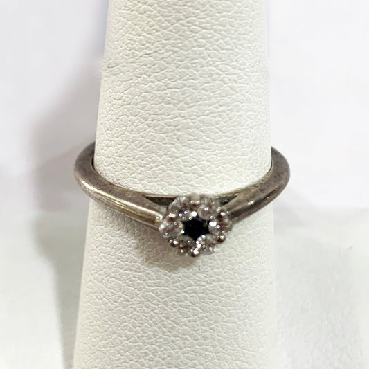 Sterling Silver Black Diamond Ring
