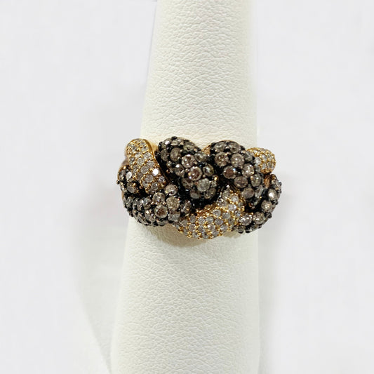 14k Rose Gold Brown Diamond Ring