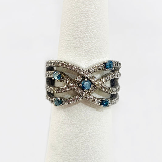 Sterling Silver Blue CZ Ring