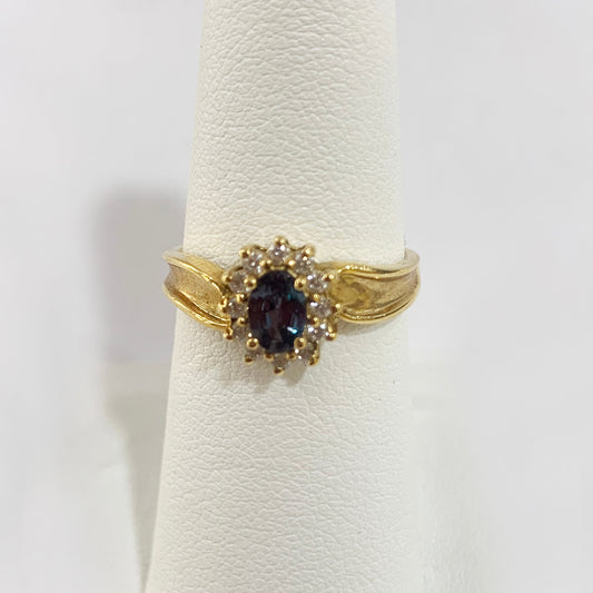 14k Yellow Gold Alexandrite Ring
