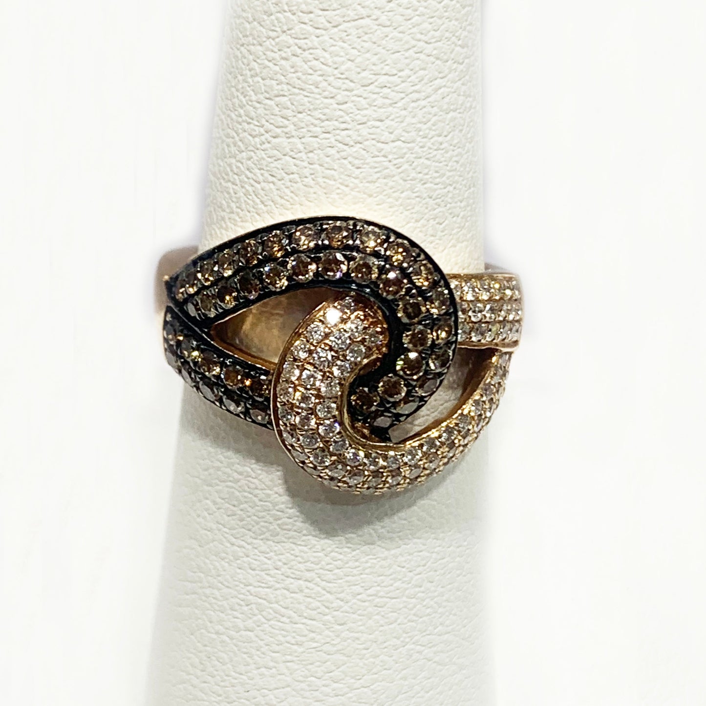 14k Rose Gold Brown Diamond Ring