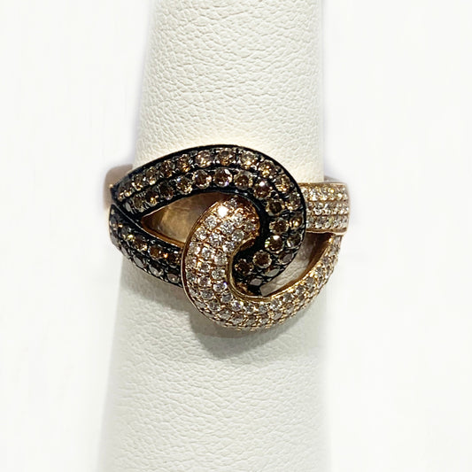 14k Rose Gold Brown Diamond Ring