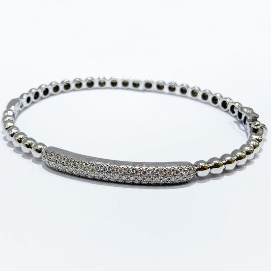 14k White Gold Brown Diamond Bangle