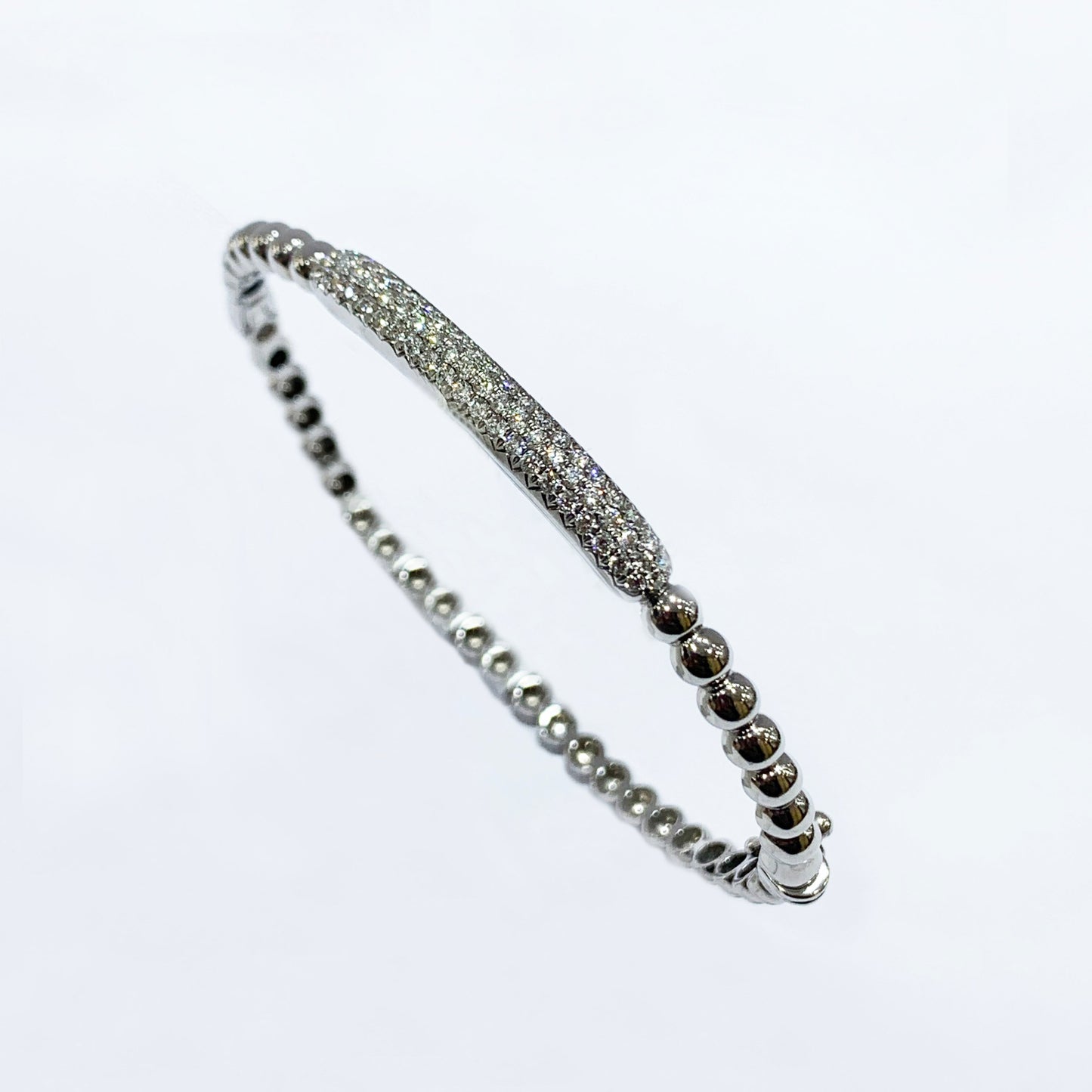 14k White Gold Brown Diamond Bangle
