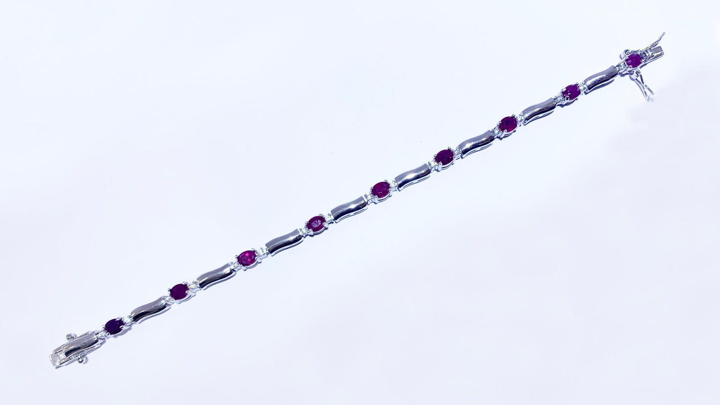 Sterling Silver Ruby Bracelet