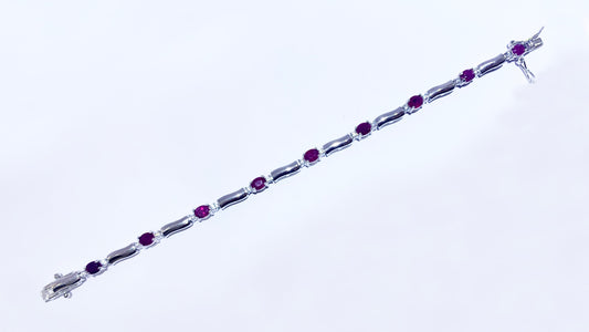 Sterling Silver Ruby Bracelet