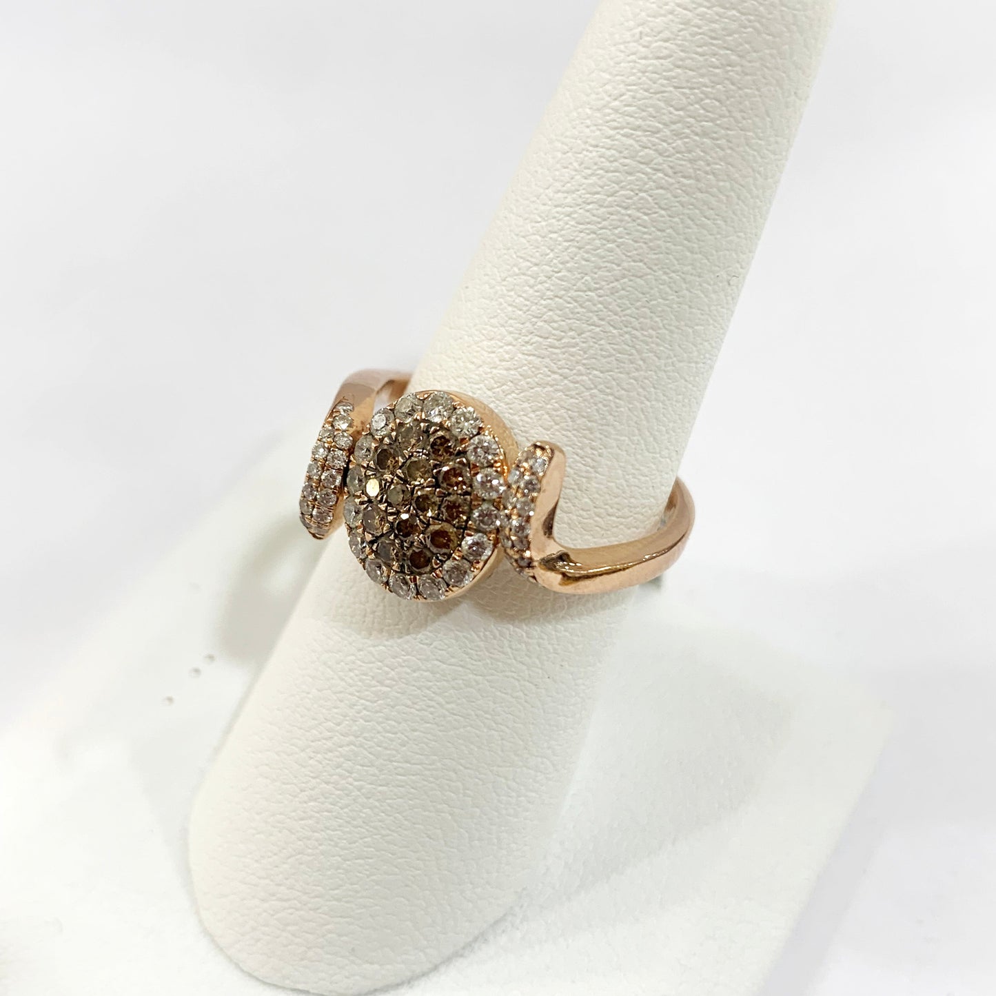 14k Rose Gold Brown & Blue Diamond Flip Ring