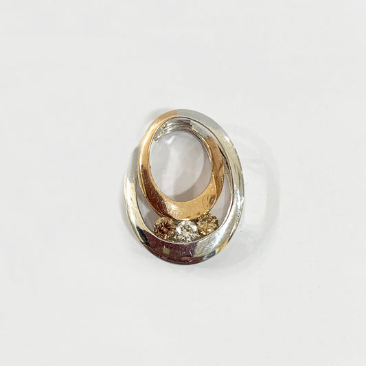 14k Rose Gold Brown Diamond Pendant
