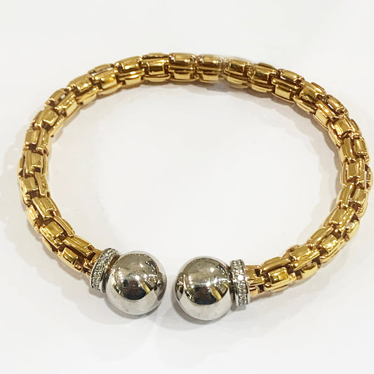 14k Rose Gold Stretch White Diamond Bangle