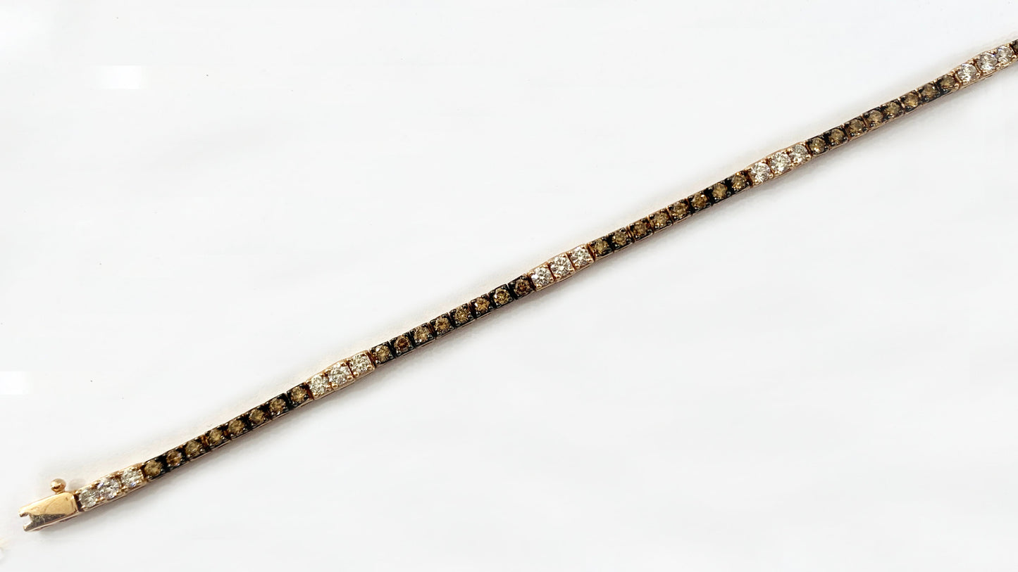 14k Rose Gold Chocolate Diamond Bracelet