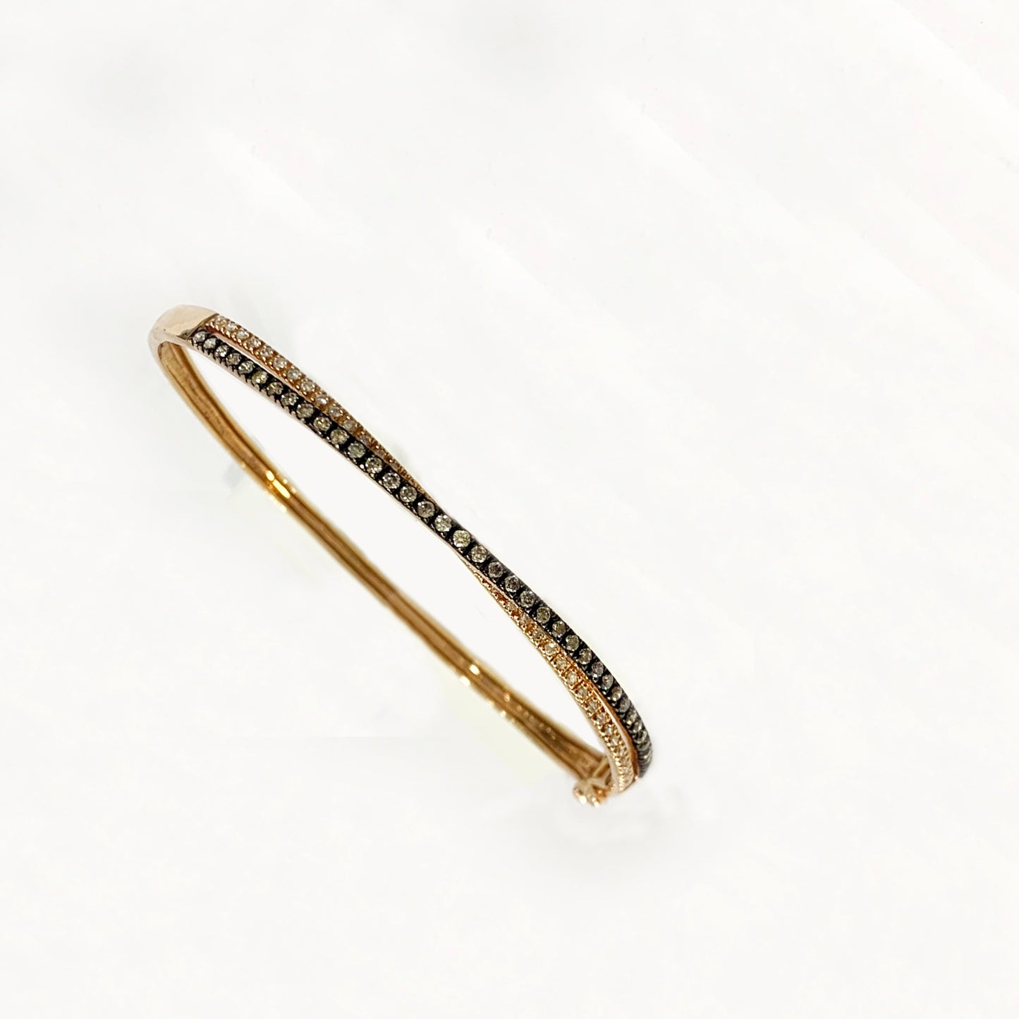 14k Rose Gold Chocolate Diamond Bangle