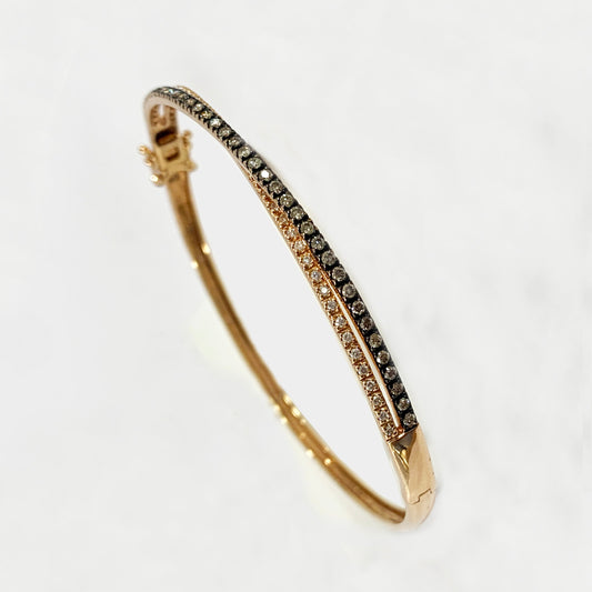 14k Rose Gold Chocolate Diamond Bangle