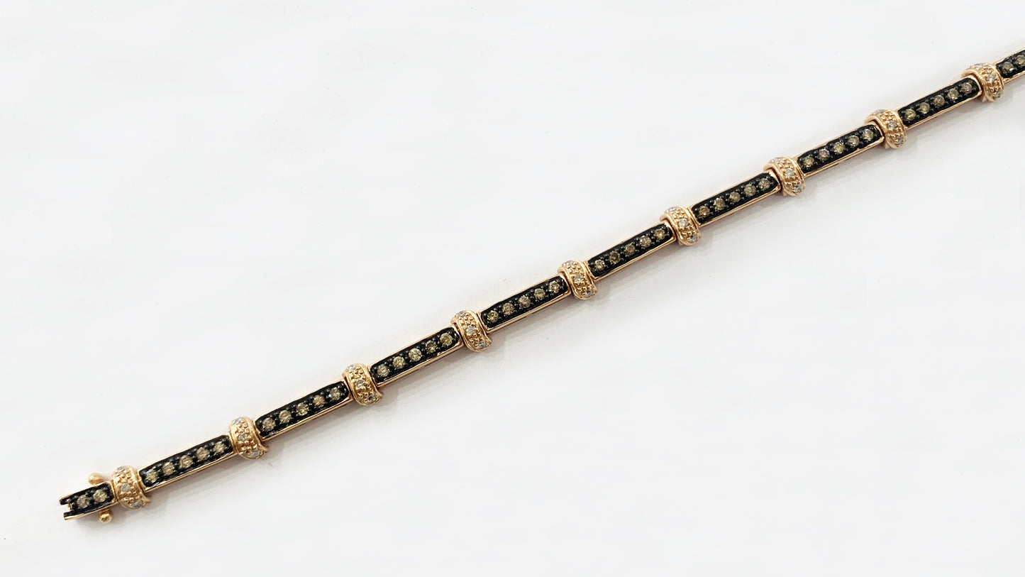 14k Rose Gold Chocolate Diamond Bracelet