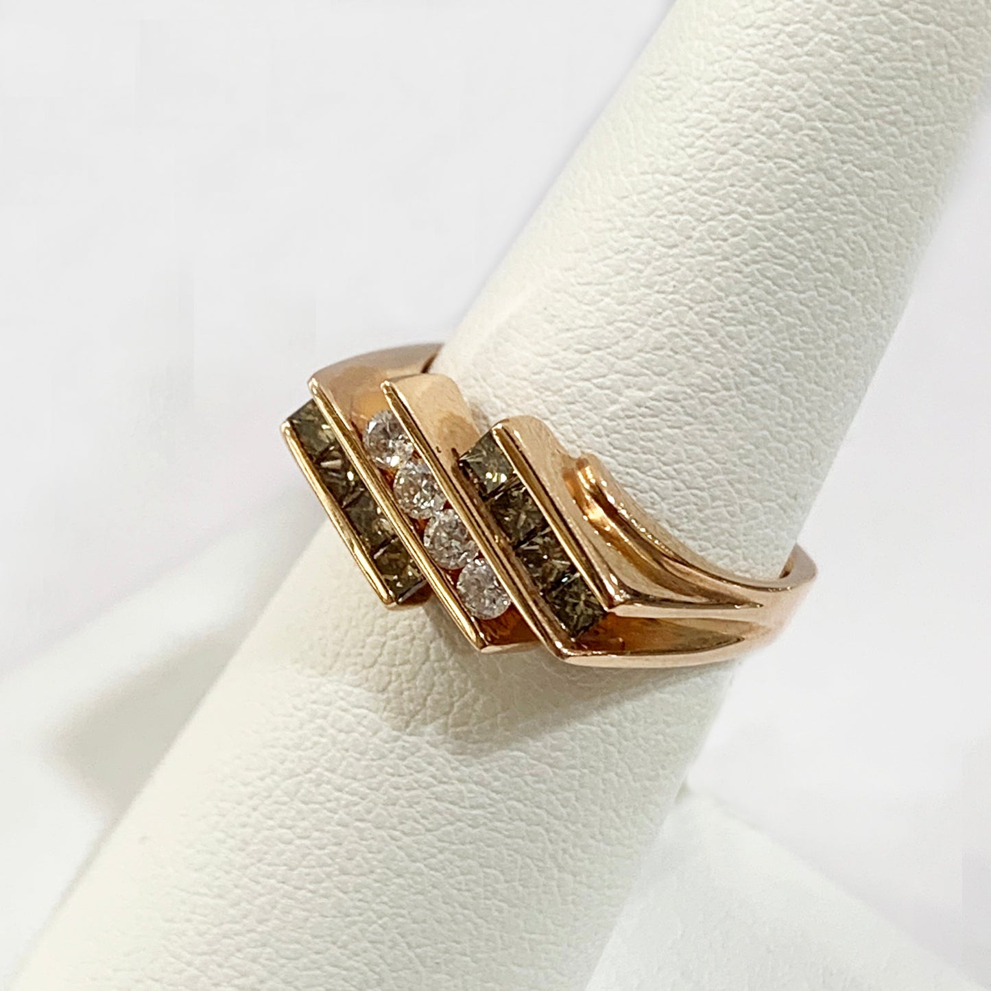14k Rose Gold Brown Diamond Ring