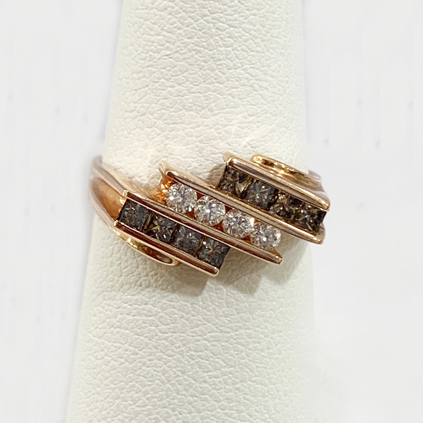 14k Rose Gold Brown Diamond Ring