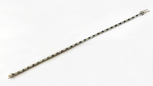 18k White Gold Blue Diamond Bracelet