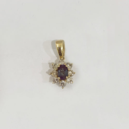 14k Yellow Gold Alexandrite Pendant