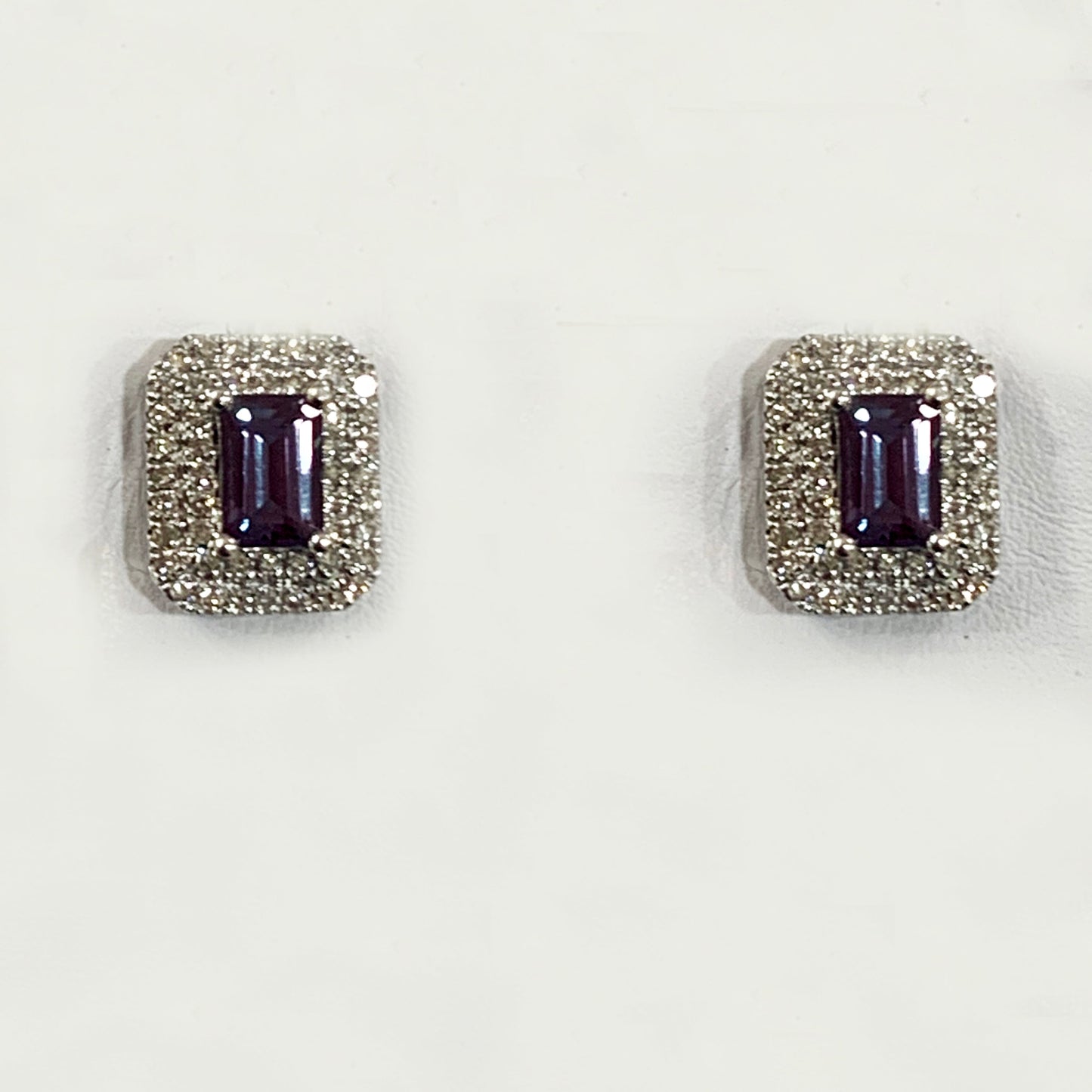 14K White Gold Alexandrite Earrings