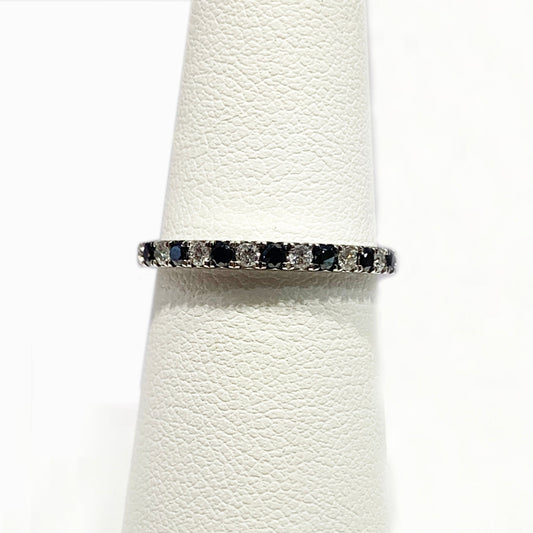 14k White Gold Blue Diamond Ring