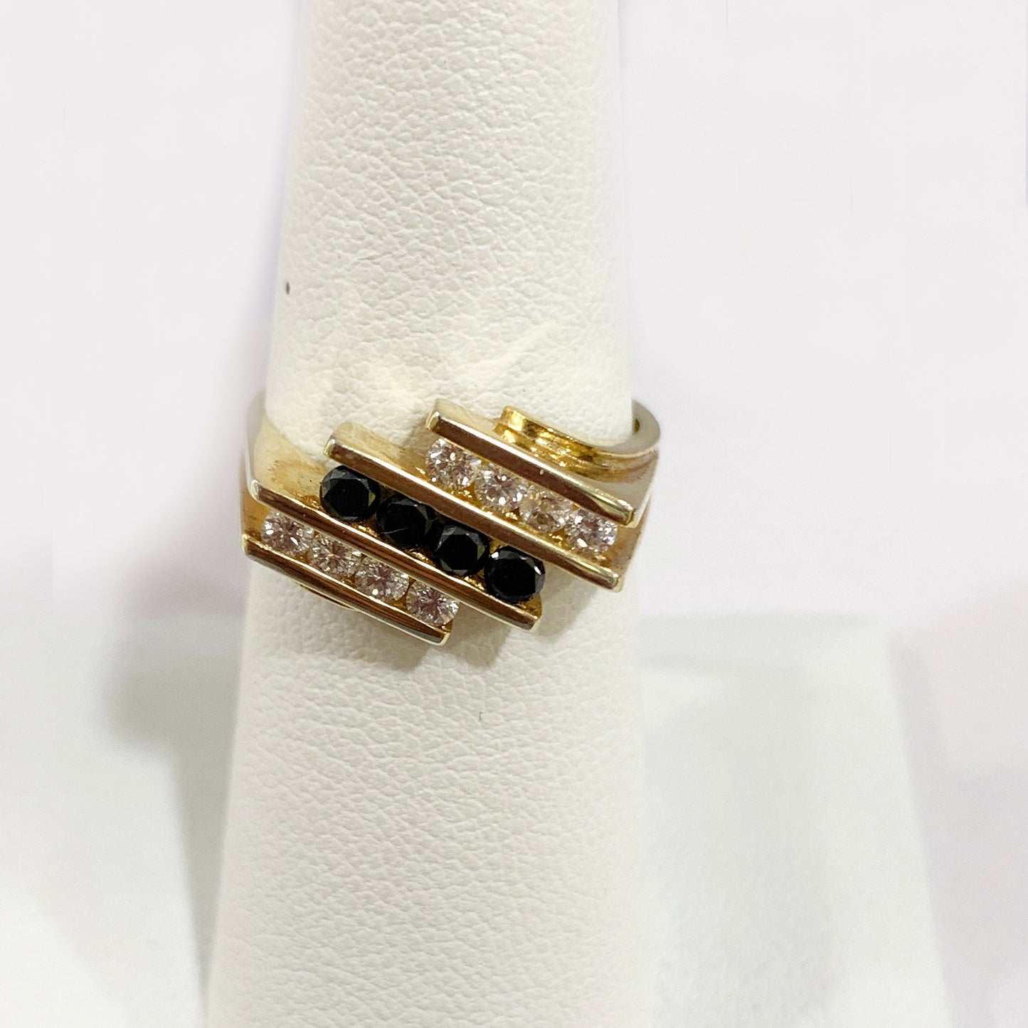 14k Yellow Gold Black Diamond Ring