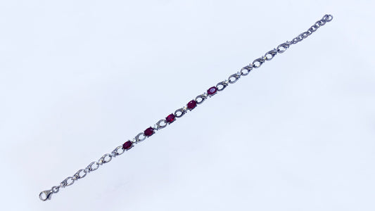 Sterling Silver Ruby Bracelet