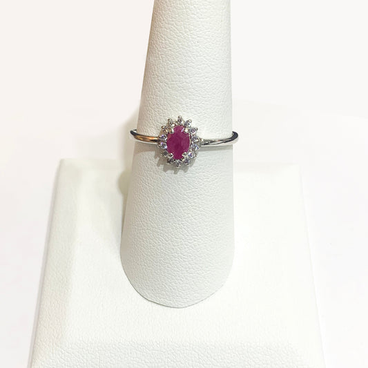 Sterling Silver Ruby Ring