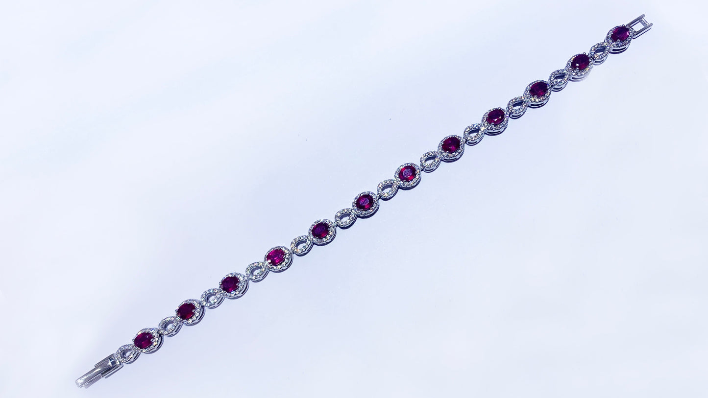 Sterling Silver Ruby Bracelet