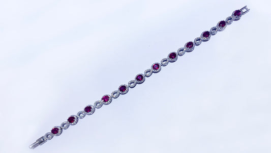Sterling Silver Ruby Bracelet