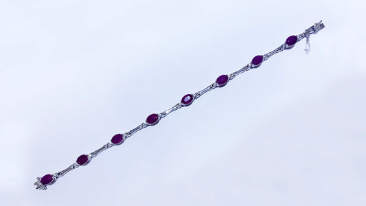 Sterling Silver Ruby Bracelet