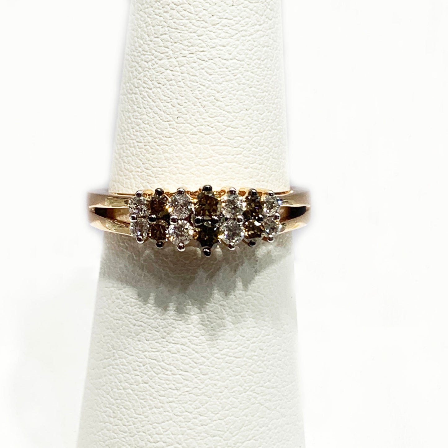 14k Rose Gold Brown Diamond Ring
