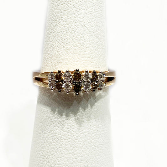 14k Rose Gold Brown Diamond Ring