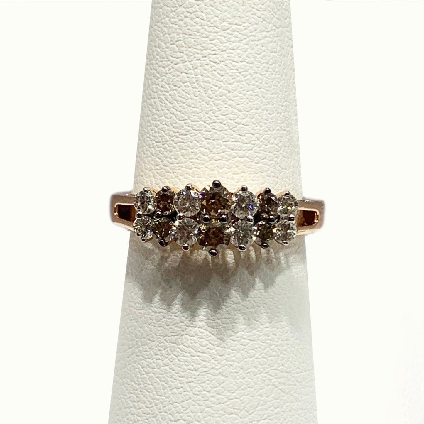 14k Rose Gold Brown Diamond Ring