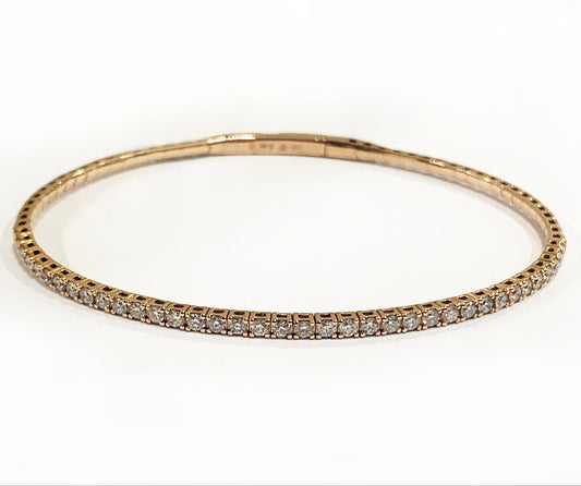 14k Rose Gold Diamond Flex Bangle