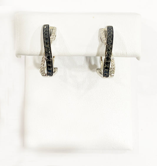 14k White Gold Black Diamond Earrings