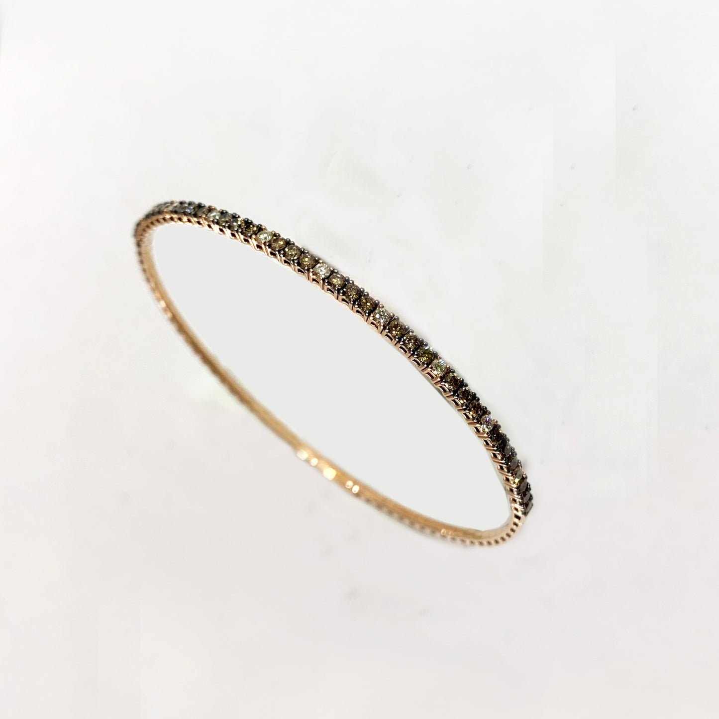 14k Rose Gold Chocolate Diamond Bangle