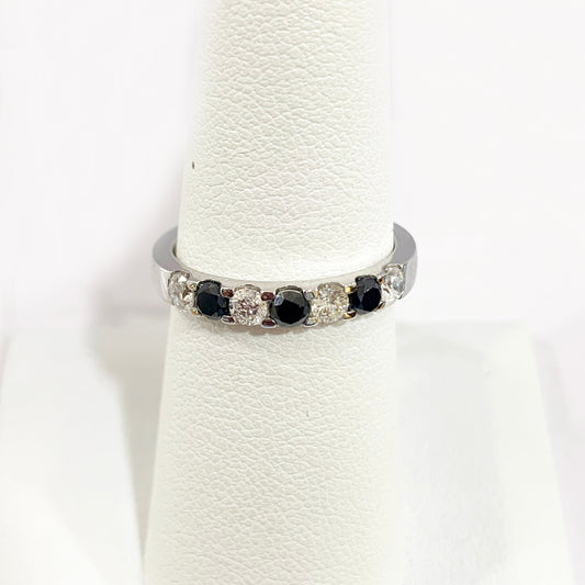 14k White Gold Black Diamond Ring