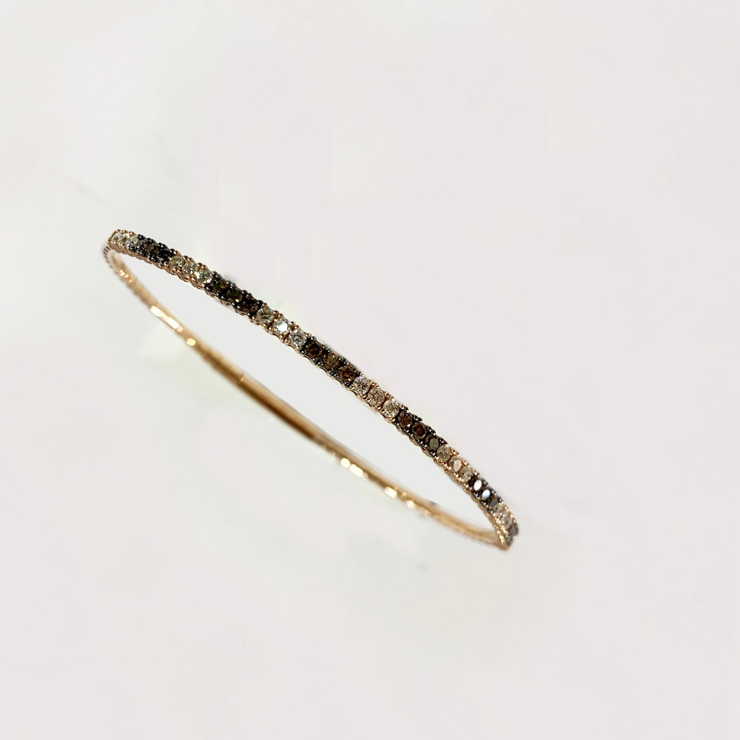 14k Rose Gold Chocolate Diamond Bangle