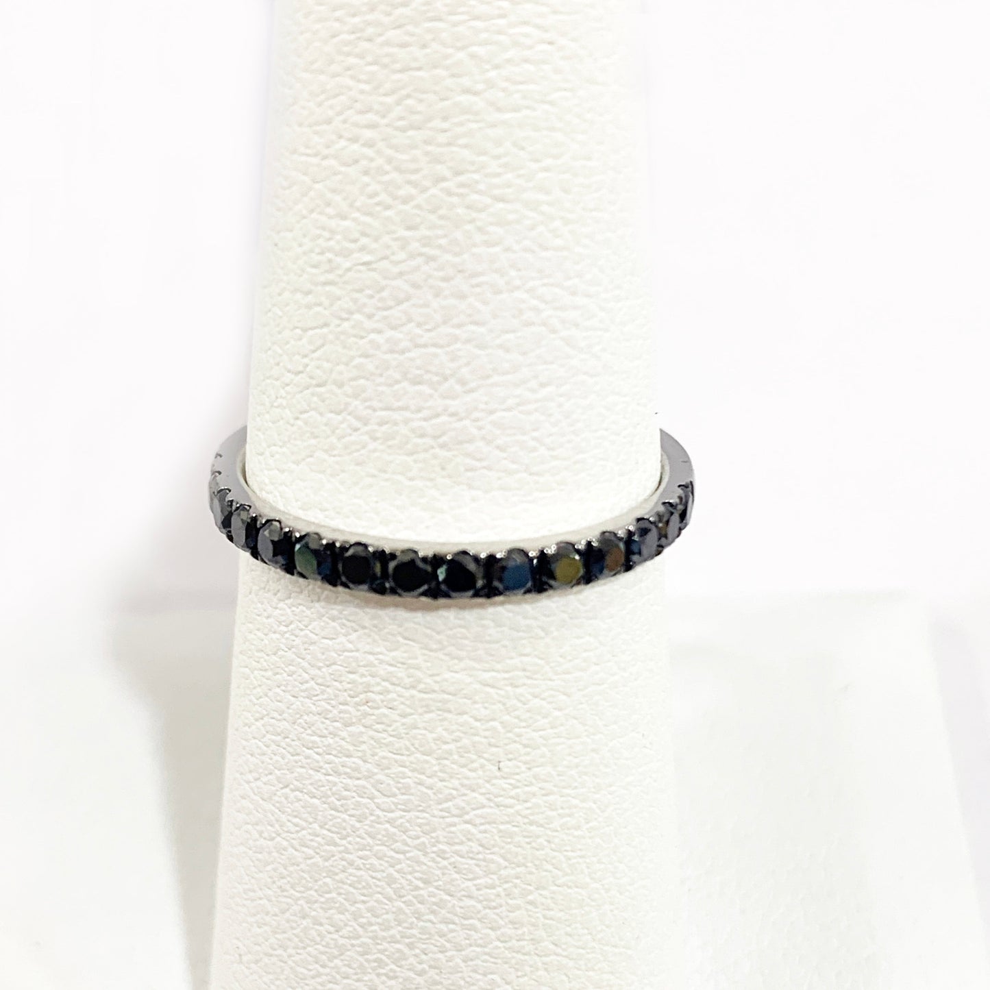 14k White Gold Black Diamond Ring