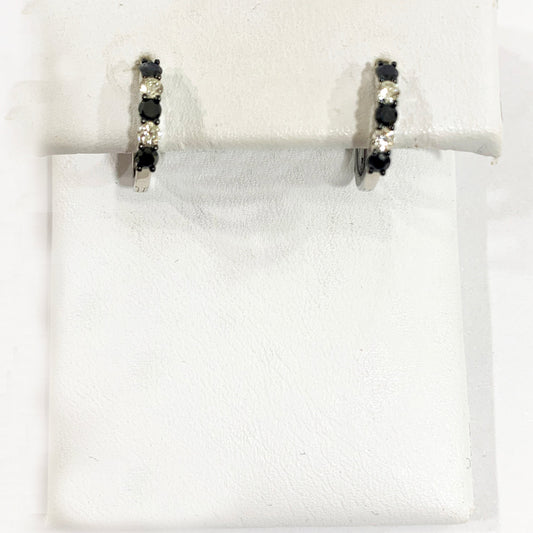 14k White Gold Black Diamond Earrings