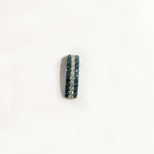 14k White Gold Blue Diamond Pendant