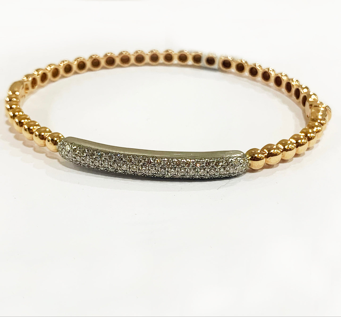 14k Rose Gold Brown Diamond Bangle