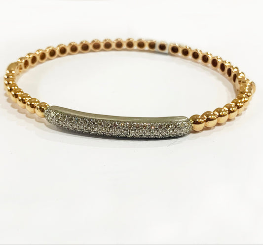 14k Rose Gold Brown Diamond Bangle