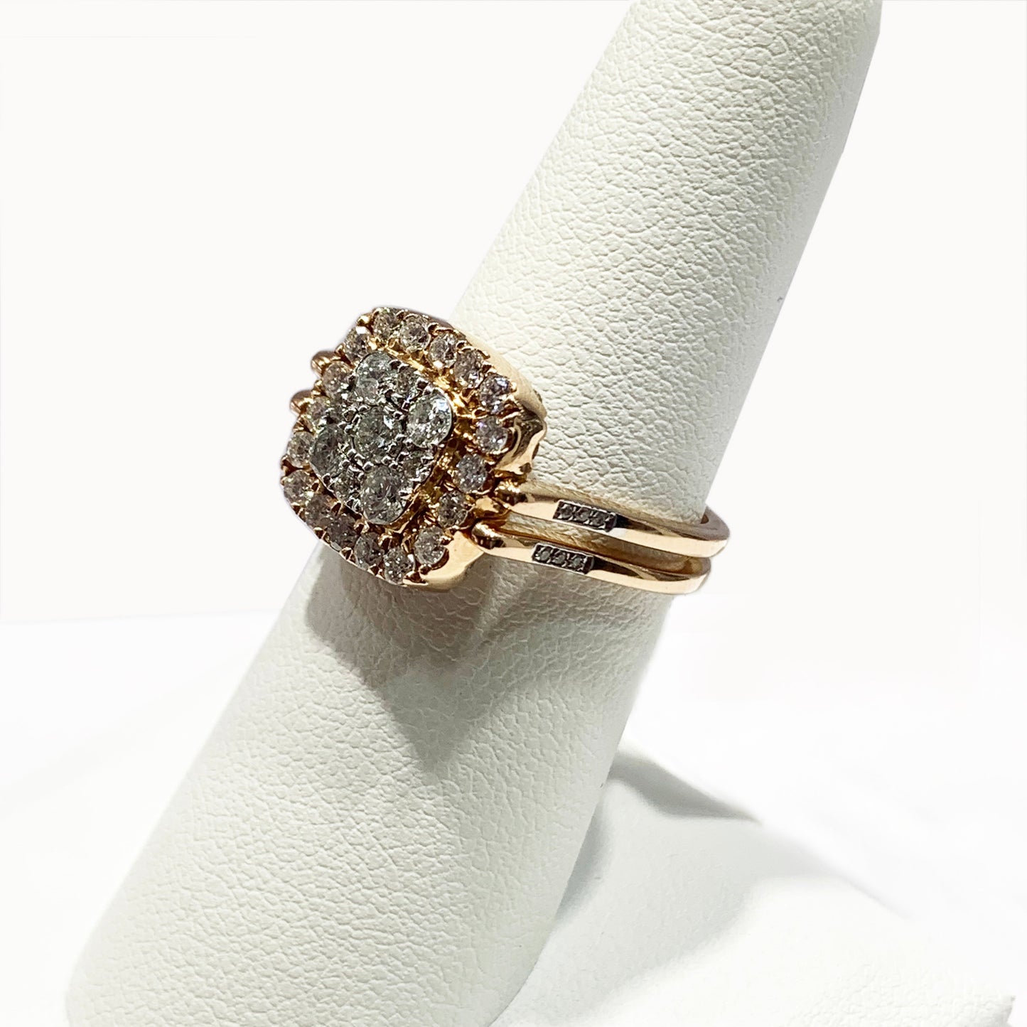 14k Rose Gold Blue/White Diamond Flip Ring