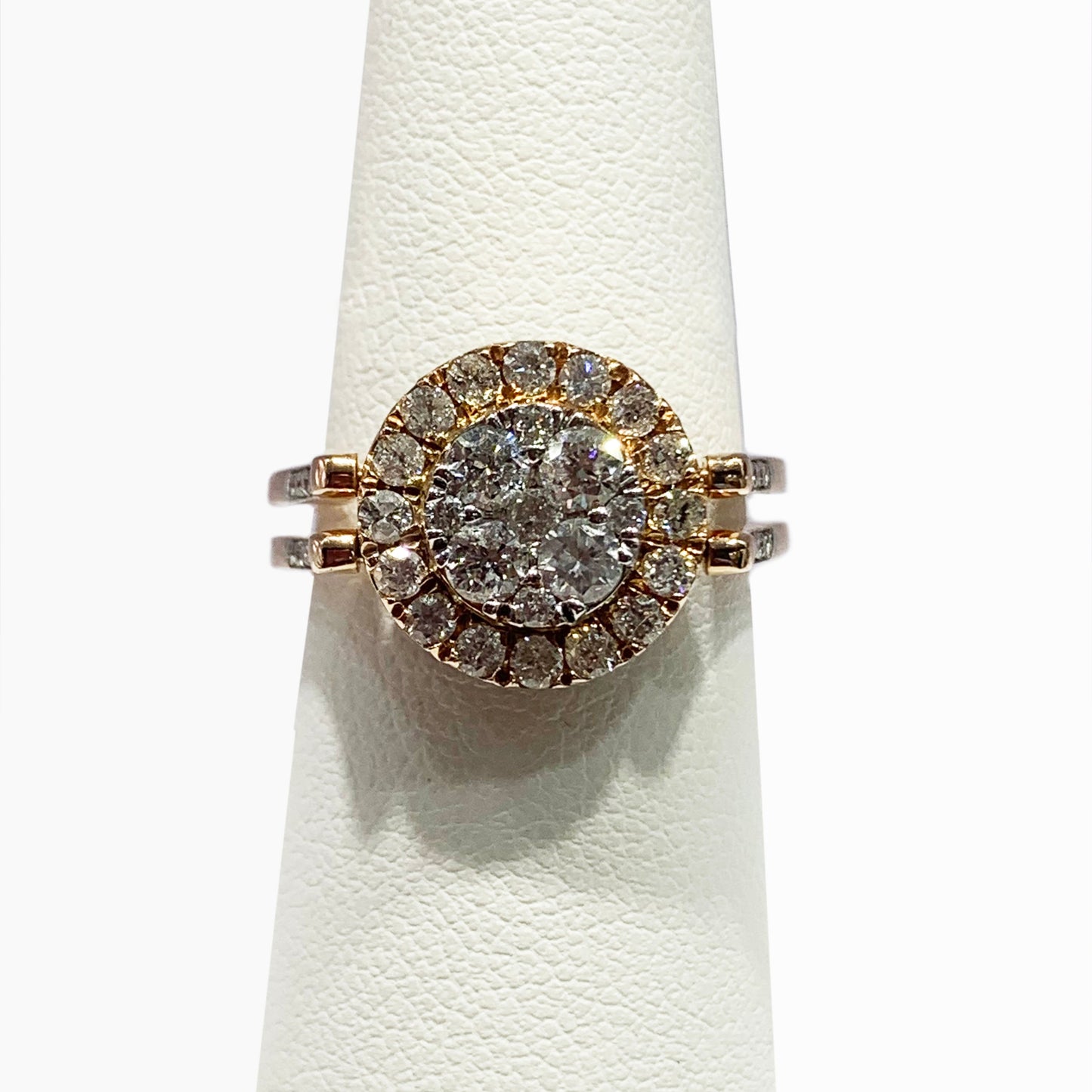14k Rose Gold Brown & White Diamond Ring