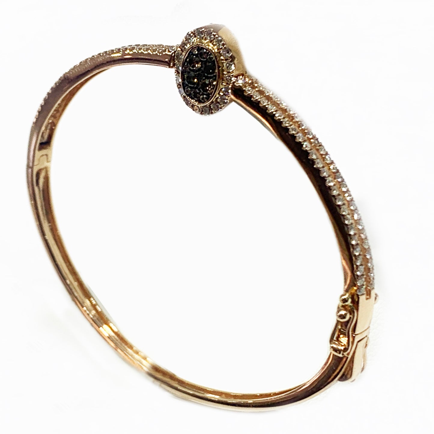 14k Rose Gold Chocolate Diamond Flip Bangle